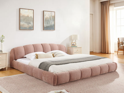 Upholstered Platform Bed Frame, Low Profile Floor Bed, No Box Spring Required