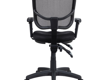 Swivel Office Chair Armrests Ergonomic Design, Adjustable Height And Tilt - Black