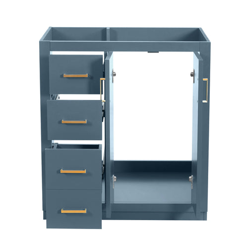 Retro Style Bathroom Vanity With 3 Drawers & Soft-Closing Doors