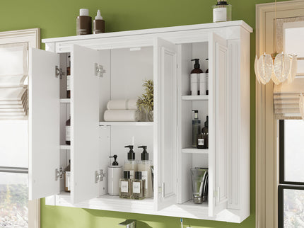 Wall Mounted Medicine Cabinet With Adjustable Shelf - White