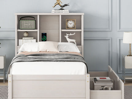 Bed Frame With Built In USB Port And 2 Drawers