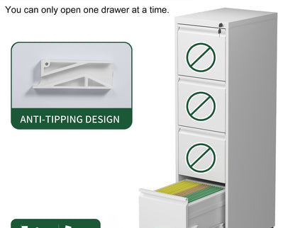 Drawer Metal Locking Vertical File Cabinet With Wheels Heavy Duty Lockable Storage