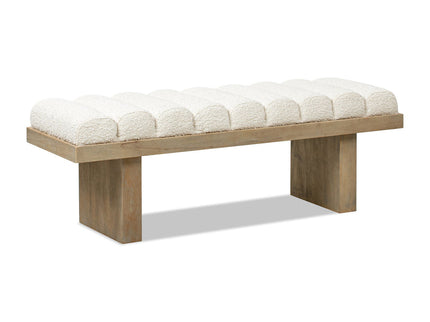 Bella - Upholstered Modern Accent Bench - Ivory White