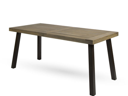 Acacia Wood Dining Table With Slat Design