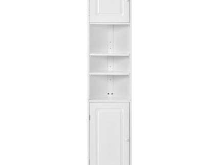 Multi Functional Corner Cabinet With Adjustable Shelves And 2 Doors