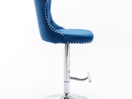 Swivel Barstools Adjusatble Seat Height From 25-33", Modern Upholstered Base Bar Stools With Backs Comfortable Tufted For Home Pub And Kitchen Island (Set of 2)