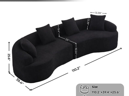 4 Seater Sofa With Fabric, 30D, 60 Hardness Full Sponge, 4 Pillow For Living Room, Home Furniture Sleeper Sectional Sofa For Apartment