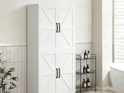 Kitchen Pantry Cabinet With Adjustable Shelves, Heavy Duty Storage - White