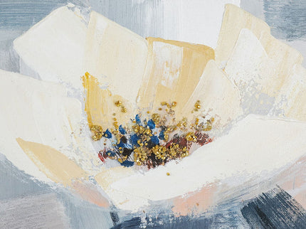 Large Rectangle Framed Wall Art Flower Canvas Print, Home Decor For Living Room Kitchen Foyer Office - Blue