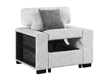 Prato - Chair With Storage And USB - Gray