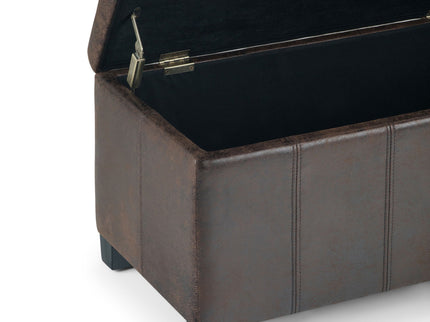 Dover - Storage Ottoman Bench - Distressed Brown