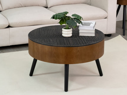 Round Coffee Table With Storage Function For Living Rooms