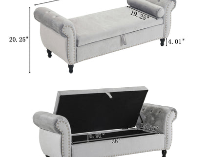 Luxurious Multifunctional Storage Ottoman Bench With Pillow
