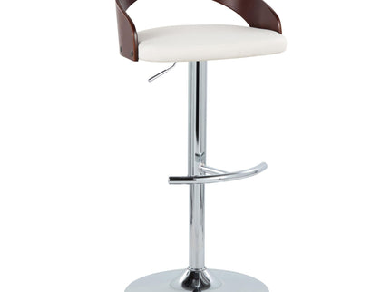 Grotto - Contemporary Adjustable Barstool & Swivel With Rounded T Footrest (Set of 2)