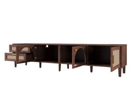 TV Stand With App-Controlled LED Lights, 2 Drawers & Door Storage
