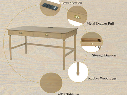 Modern Writing Desk With Drawers For Home Office