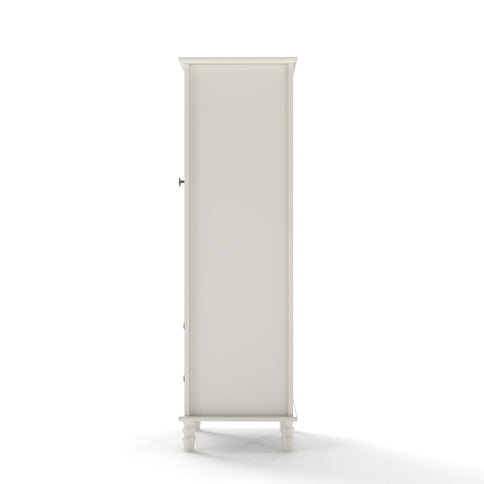 Minimalism Buffet Cabinet With Glass Doors And Double Drawer