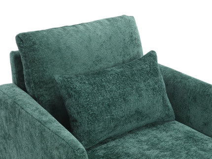 Modern Mid Century Wood Frame Armchair With Tufted Design