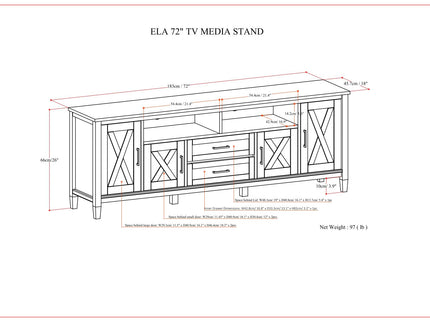 Ela - TV Media Stand - Smoky Brown
