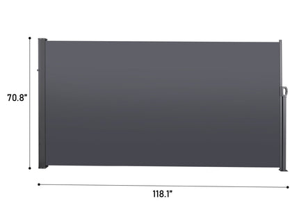 Retractable Side Screen Awning, Uv Resistant, Waterproof, Patio Privacy Screen For Garden, Balcony, Courtyard