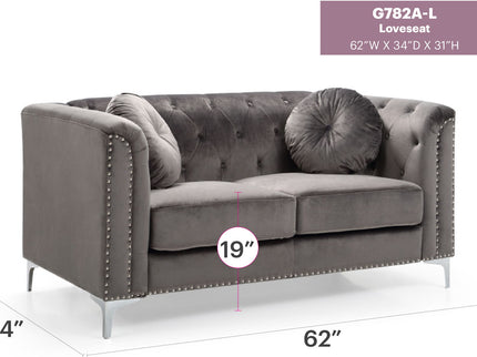 Stylish Sloped Arm Loveseat