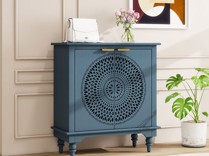 Hollow - Carved 2 Doors Accent Cabinet
