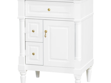 Freestanding Bathroom Vanity With Sink, Adjustable Shelf & Flip Drawer