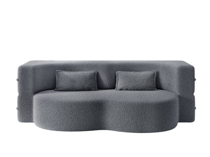 Modern Floor Sofa With 2 Pillows, Twin Size For Living Room