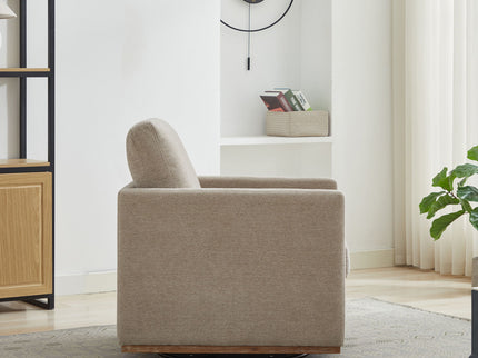 Modern Square Upholstered Swivel Accent Chair With Metal Base