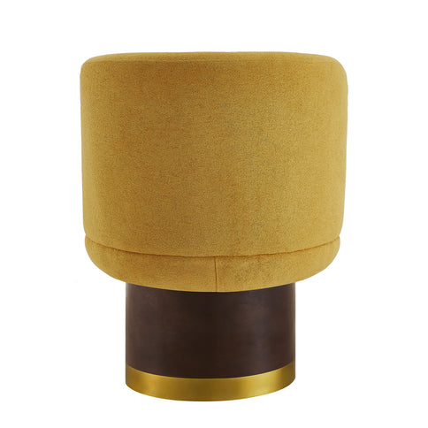 Round Swivel Accent Chair With Ergonomic Backrest For Living Room