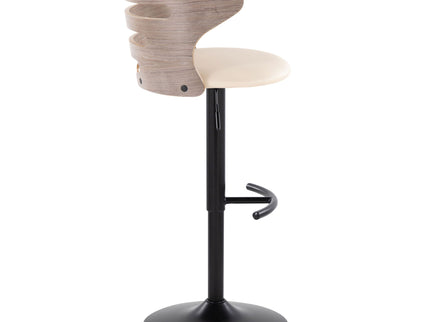 Cosi - Mid Century Modern Adjustable Barstool, Swivel With Rounded T Footrest (Set of 2)