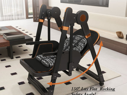 Convertible Baby High Chair To Rocker With 5 Point Harness