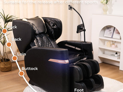 Massage Chair Recliner With Zero Gravity And Full Body Air Pressure - Black