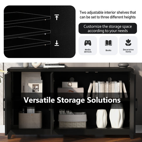 TV Stand, Media Console Cabinet With 2 Spacious Storage Space