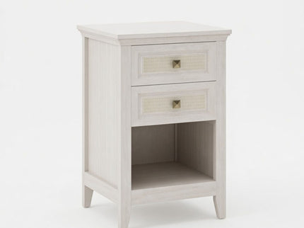 Nightstand With 2 Drawers Bedside Table