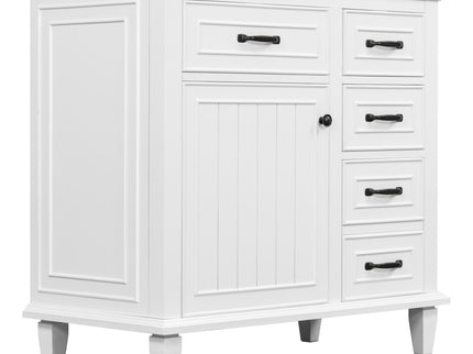 Modern Bathroom Vanity With Sink Top, Flip Drawers, Adjustable Shelf