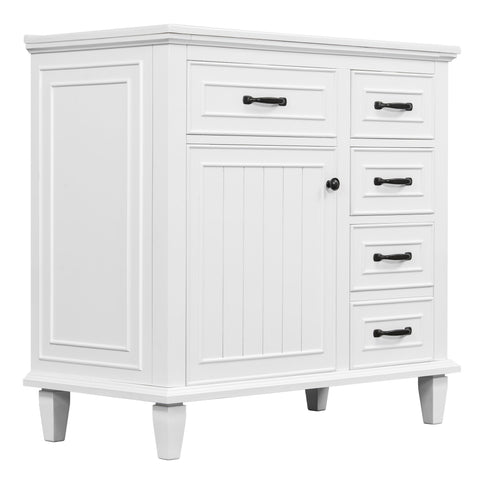 Modern Bathroom Vanity With Sink Top, Flip Drawers, Adjustable Shelf
