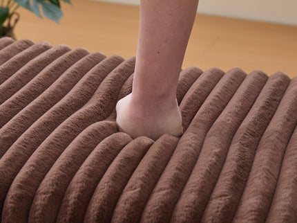 Upholstered Ottoman Coffee Table Foot Rest With Open Storage