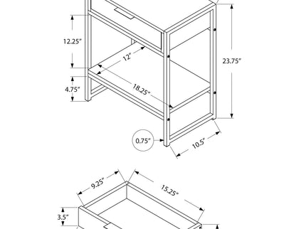 Accent Side Table, Storage Drawer, Spacious Tabletop
