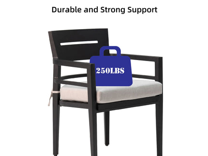 Outdoor Modern Dining Set, Chairs Sunbrella Cushioned And Dining Table With Umbrella Hole