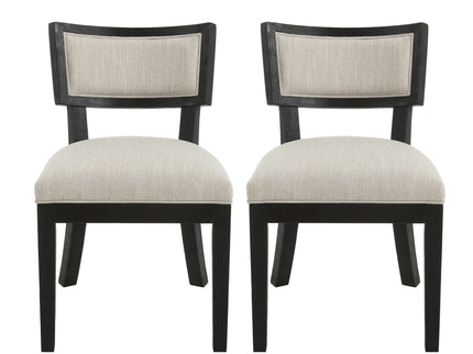 Farmhouse Style Fabric Upholstered Side Dining Chair Set