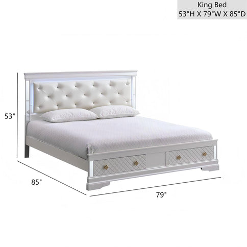 Verona - Bed With LED Accent Lighting, 2 Drawers
