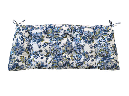 Outdoor Bench Cushions With Secure Tie Down Straps - Blue / Multi