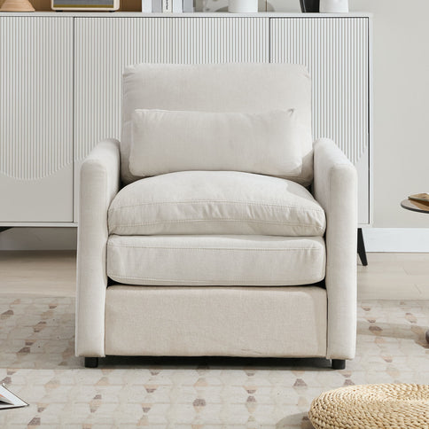 Cozy Upholstered Cushion Armchair For Living Room