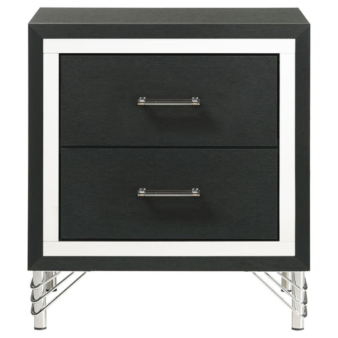 Malcolm - 2 Drawer Nightstand - Black