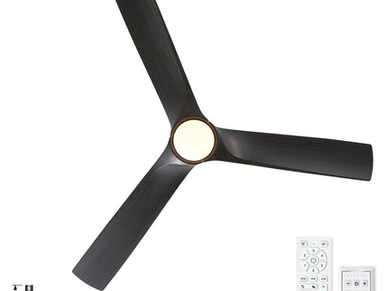 Reversible Quiet Motor Ceiling Fan Light With ABS Blades - Black / Gray
