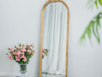 Wood Floor Mirror, Full Body Mirror Dressing Make Up Mirror For Bathroom