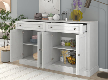 Kitchen Sideboard Storage Buffet Cabinet With 2 Drawers & 4 Doors Adjustable Shelves For Dining Room, Living Room