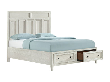 Storage Bed With Panel Headboard And Spacious Footboard Drawers