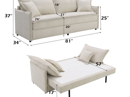 Elisea - Sleeper Sectional Sofa With 2 Toss Pillows - Beige